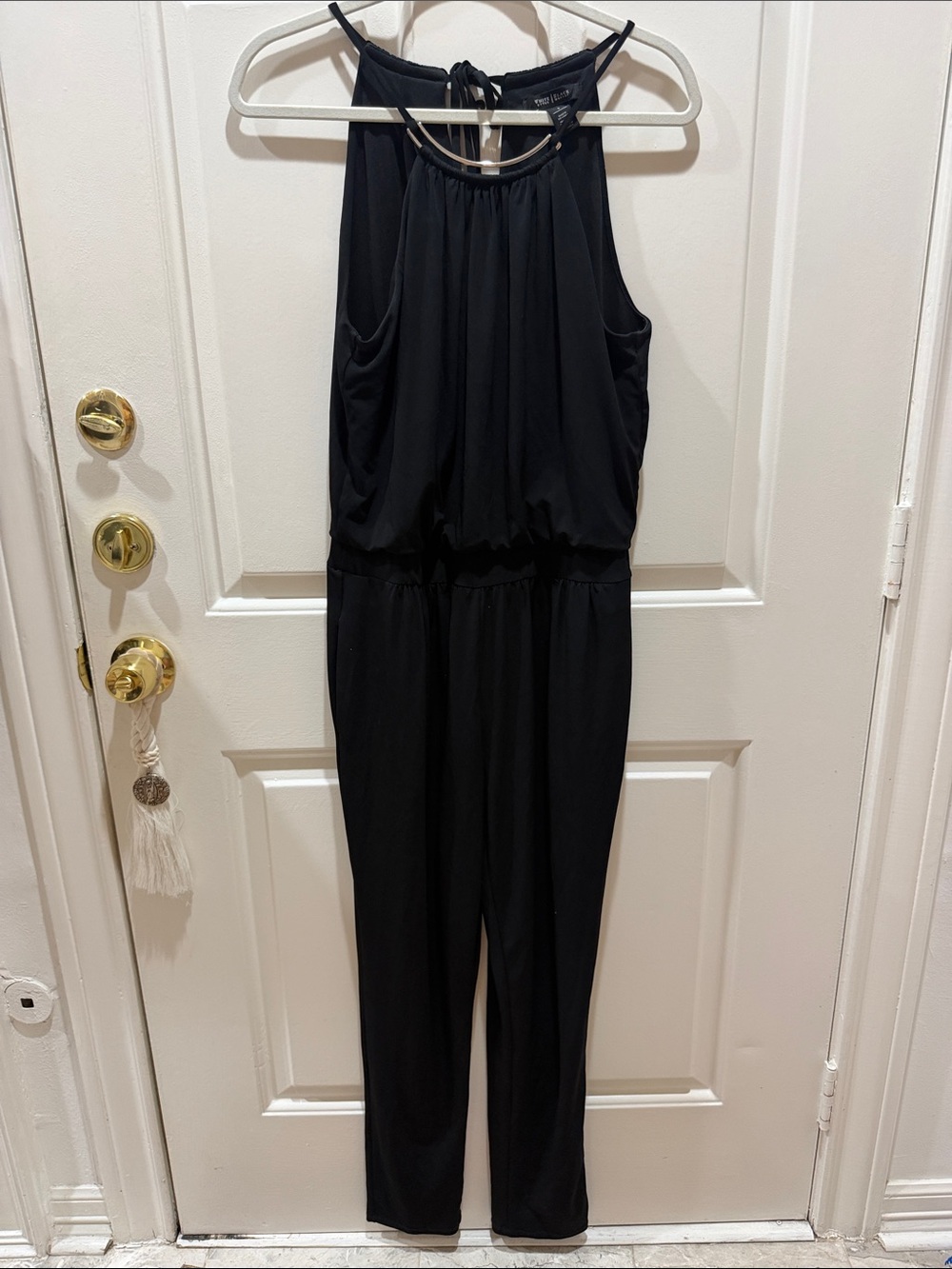 White House Black Market Black Halter Jumpsuit